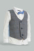 Redtag-Grey-Vest-Coat-With-White-Shirt-Long-Sleeve-Set-Sets-Infant-Boys-3 to 24 Months