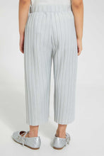 Load image into Gallery viewer, Redtag-Silver-Pleated-Trouser-Trousers-Girls-2 to 8 Years
