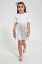 Load image into Gallery viewer, Redtag-Silver-Gather-Skirt-Skirts-Girls-2 to 8 Years
