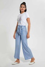 Load image into Gallery viewer, Redtag-Blue-Shimmery-Trouser-Trousers-Women&#39;s-
