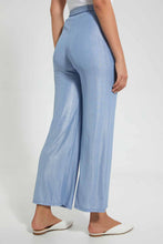 Load image into Gallery viewer, Redtag-Blue-Shimmery-Trouser-Trousers-Women&#39;s-
