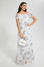 تنزيل الصورة على معرض الصور، Redtag-White-Floral-Maxi-Dress-Dresses-Women&#39;s-
