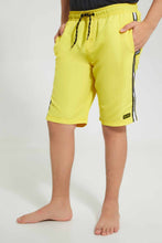 تنزيل الصورة على معرض الصور، Redtag-Yellow-Plain-Board-Short-Swim-Shorts-Senior-Boys-9 to 14 Years
