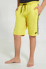 Redtag-Yellow-Plain-Board-Short-Swim-Shorts-Senior-Boys-9 to 14 Years