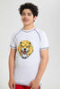 Redtag-White-Lion-Rashguard-T-Shirt-Graphic-T-Shirts-Senior-Boys-9 to 14 Years