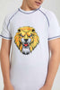 Redtag-White-Lion-Rashguard-T-Shirt-Graphic-T-Shirts-Senior-Boys-9 to 14 Years