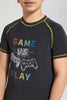 Redtag-Black-Gamer-Rashguard-Graphic-T-Shirts-Senior-Boys-9 to 14 Years