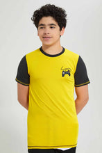 Load image into Gallery viewer, Redtag-Yellow-Raglan-Rashguard-Raglan-T-Shirts-Senior-Boys-9 to 14 Years
