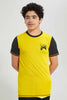 Redtag-Yellow-Raglan-Rashguard-Raglan-T-Shirts-Senior-Boys-9 to 14 Years