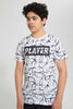 Redtag-White-Marble-Print-Play-T-Shirt-Graphic-T-Shirts-Senior-Boys-9 to 14 Years