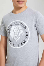 Load image into Gallery viewer, Redtag-Grey-Lion-Roar-T-Shirt-Graphic-T-Shirts-Senior-Boys-9 to 14 Years
