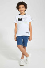 Load image into Gallery viewer, Redtag-Midwash-Ribbed-Waistband-Short-Denim-Shorts-Boys-2 to 8 Years
