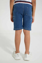 Load image into Gallery viewer, Redtag-Midwash-Ribbed-Waistband-Short-Denim-Shorts-Boys-2 to 8 Years
