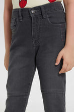 تنزيل الصورة على معرض الصور، Redtag-Dark-Grey-Knit-Denim-Panelled-Jean-Knit-Denim-Boys-2 to 8 Years
