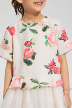 تنزيل الصورة على معرض الصور، Redtag-Pink-Floral-Printed-Printed-Dress-Dresses-Girls-2 to 8 Years
