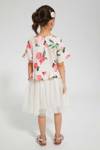 تنزيل الصورة على معرض الصور، Redtag-Pink-Floral-Printed-Printed-Dress-Dresses-Girls-2 to 8 Years
