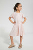 Redtag-Pink-Knee-Length-Lurex-Dress-Dresses-Girls-2 to 8 Years