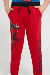 Redtag-Red-Spiderman-Jogpant-Joggers-Boys-2 to 8 Years