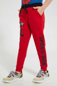 Redtag-Red-Spiderman-Jogpant-Joggers-Boys-2 to 8 Years