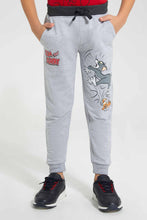 تنزيل الصورة على معرض الصور، Redtag-Grey-Tom-And-Jerry-Jogpant-Joggers-Boys-2 to 8 Years
