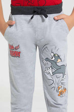 تنزيل الصورة على معرض الصور، Redtag-Grey-Tom-And-Jerry-Jogpant-Joggers-Boys-2 to 8 Years
