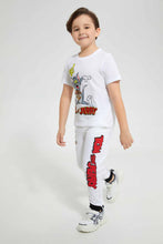 تنزيل الصورة على معرض الصور، Redtag-White-Tom-And-Jerry-Jogpant-Joggers-Boys-2 to 8 Years
