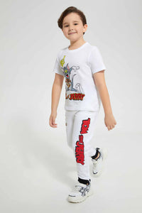 Redtag-White-Tom-And-Jerry-Jogpant-Joggers-Boys-2 to 8 Years