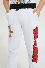 تنزيل الصورة على معرض الصور، Redtag-White-Tom-And-Jerry-Jogpant-Joggers-Boys-2 to 8 Years
