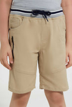 تنزيل الصورة على معرض الصور، Redtag-Stone-Space-Embossed-Ribbed-Waistband-Knit-Denim-Short-Denim-Shorts-Boys-2 to 8 Years
