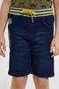 Redtag-Midwash-Dino-Embossed-Ribbed-Waistband-Knit-Denim-Short-Denim-Shorts-Boys-2 to 8 Years