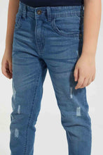 Load image into Gallery viewer, Redtag-Light-Wash-Distress-Skinny-Jean-Jeans-Skinny-Fit-Boys-2 to 8 Years
