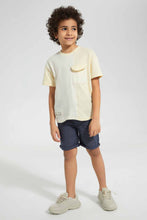 Load image into Gallery viewer, Redtag-Navy-Dobby-Pullon-Short-Pull-On-Shorts-Boys-2 to 8 Years
