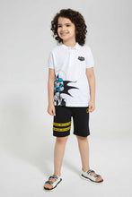 تنزيل الصورة على معرض الصور، Redtag-White-Batman-Polo-Polo-Shirts-Boys-2 to 8 Years
