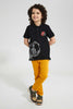 Redtag-Black-Spiderman-Polo-Polo-Shirts-Boys-2 to 8 Years