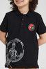 Redtag-Black-Spiderman-Polo-Polo-Shirts-Boys-2 to 8 Years