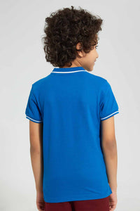 Redtag-Blue-Sylvester-Polo-Polo-Shirts-Boys-2 to 8 Years