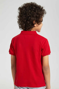 Redtag-Red-Tom-And-Jerry-Polo-Polo-Shirts-Boys-2 to 8 Years