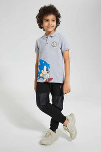 Redtag-Grey-Sonic-Polo-Polo-Shirts-Boys-2 to 8 Years