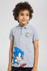 Redtag-Grey-Sonic-Polo-Polo-Shirts-Boys-2 to 8 Years