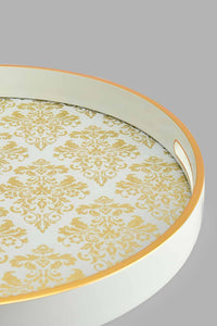 Redtag-Gold-Geomatic-Round-Tray-Trays-Home-Dining-