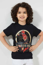 تنزيل الصورة على معرض الصور، Redtag-Black-Spiderman-T-Shirt-Character-T-Shirts-Boys-2 to 8 Years
