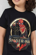 تنزيل الصورة على معرض الصور، Redtag-Black-Spiderman-T-Shirt-Character-T-Shirts-Boys-2 to 8 Years
