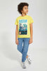 Redtag-Yellow-Jurassic-Park-T-Shirt-Character-T-Shirts-Boys-2 to 8 Years