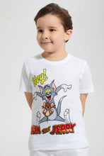 تنزيل الصورة على معرض الصور، Redtag-White-Tom-And-Jerry-T-Shirt-Character-T-Shirts-Boys-2 to 8 Years
