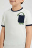 Redtag-Stone-Dino-Print-Pocket-T-Shirt-Graphic-T-Shirts-Boys-2 to 8 Years