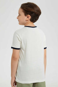 Redtag-Stone-Dino-Print-Pocket-T-Shirt-Graphic-T-Shirts-Boys-2 to 8 Years