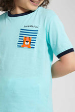 تنزيل الصورة على معرض الصور، Redtag-Navy-Tiger-Print-Pocket-T-Shirt-Graphic-T-Shirts-Boys-2 to 8 Years
