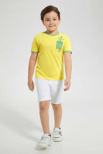 تنزيل الصورة على معرض الصور، Redtag-Yellow-Croc-Print-Pocket-T-Shirt-Graphic-T-Shirts-Boys-2 to 8 Years

