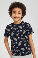 Load image into Gallery viewer, Navy Dinosaur T-Shirt
