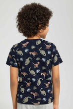 Load image into Gallery viewer, Navy Dinosaur T-Shirt
